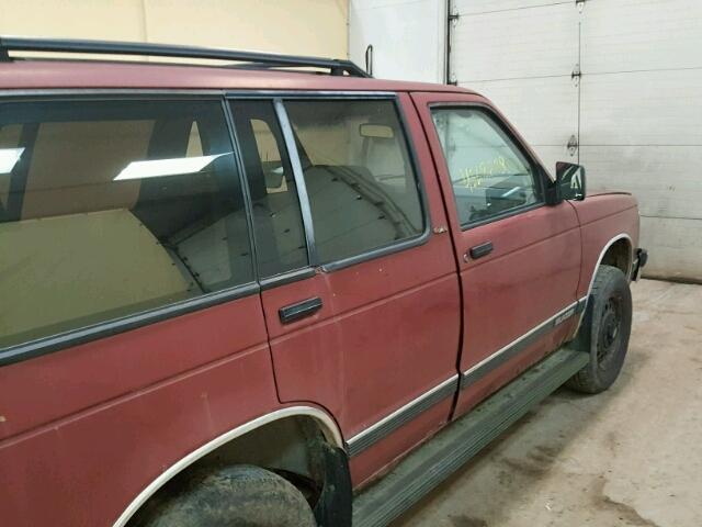 1GNDT13Z6M2189957 - 1991 CHEVROLET BLAZER S10 MAROON photo 10