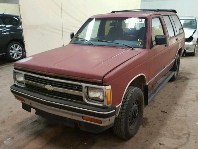 1GNDT13Z6M2189957 - 1991 CHEVROLET BLAZER S10 MAROON photo 2