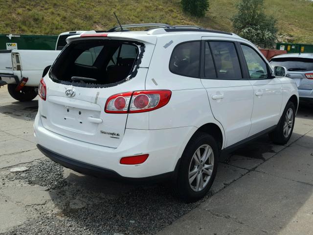 5XYZHDAG5BG007249 - 2011 HYUNDAI SANTA FE S WHITE photo 4