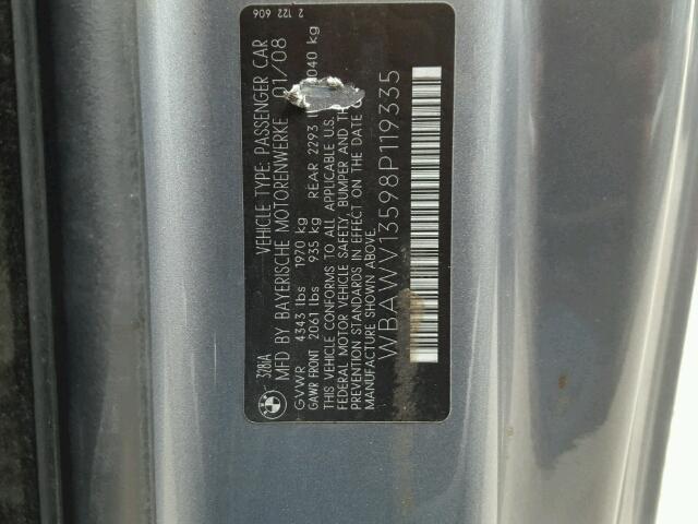 WBAWV13598P119335 - 2008 BMW 328 I SULE GRAY photo 10