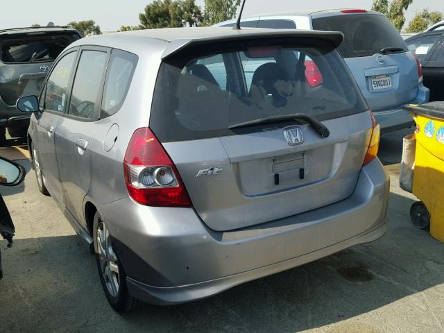 JHMGD38667S028525 - 2007 HONDA FIT GRAY photo 3