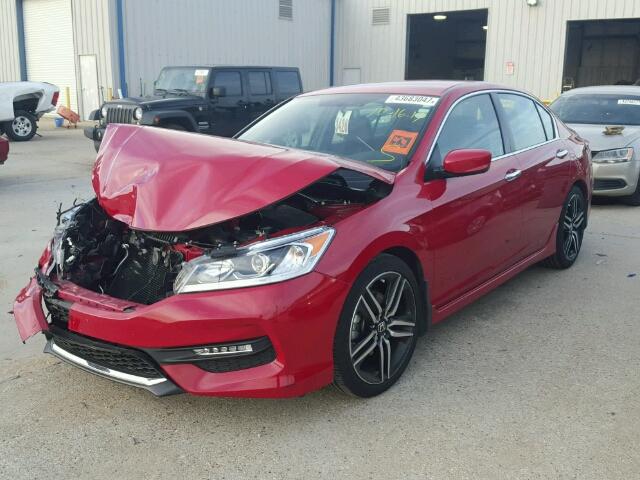 1HGCR2F58HA174147 - 2017 HONDA ACCORD SPO RED photo 2