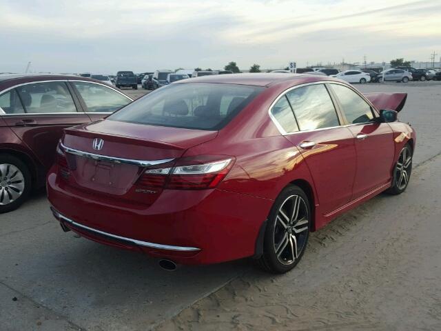 1HGCR2F58HA174147 - 2017 HONDA ACCORD SPO RED photo 4