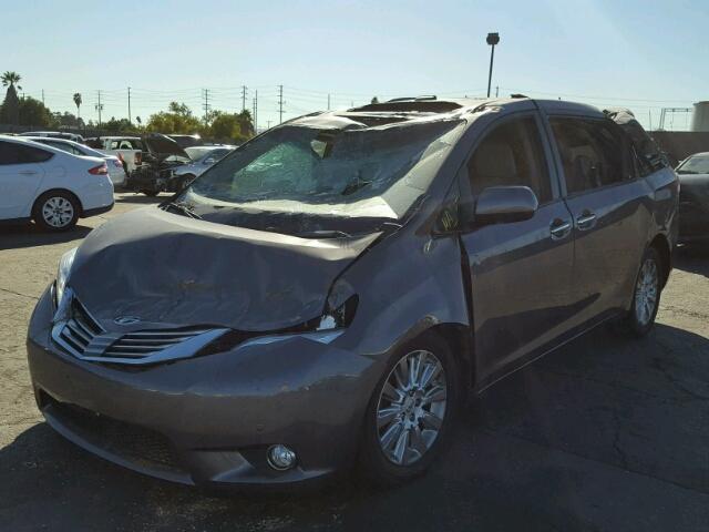 5TDYK3DC5CS197476 - 2012 TOYOTA SIENNA XLE CHARCOAL photo 2