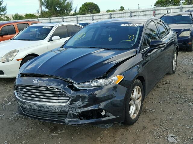 3FA6P0H70FR162698 - 2015 FORD FUSION SE BLACK photo 2