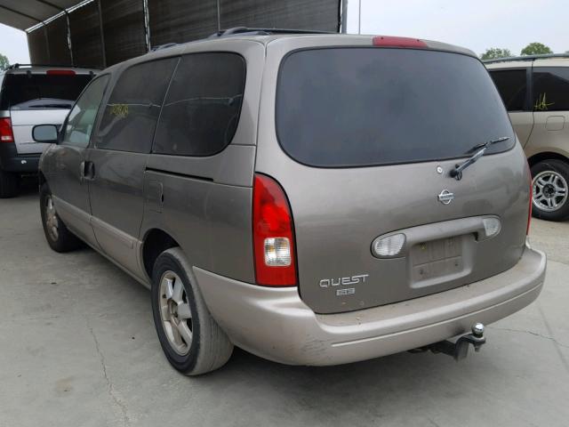 4N2ZN16T91D814963 - 2001 NISSAN QUEST SE BROWN photo 3