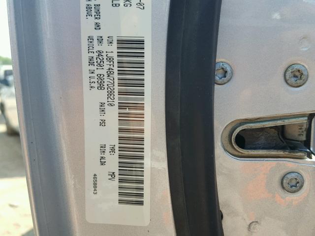 1J8FF48W77D286210 - 2007 JEEP PATRIOT LI SILVER photo 10