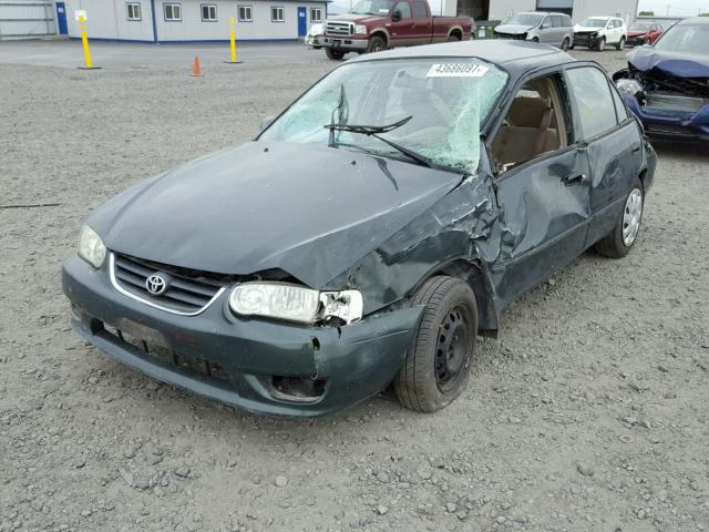 2T1BR12E32C881377 - 2002 TOYOTA COROLLA CE GREEN photo 2