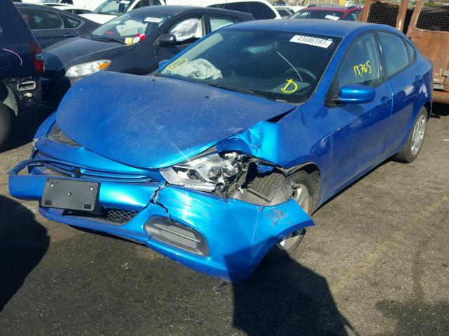 1C3CDFAA3GD570884 - 2016 DODGE DART SE BLUE photo 2