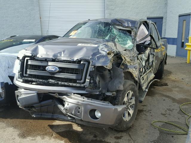 1FTFW1ET4DKE66218 - 2013 FORD F150 GRAY photo 2