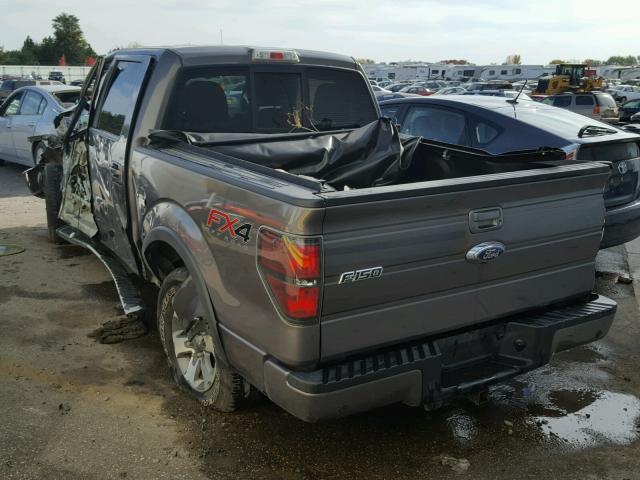 1FTFW1ET4DKE66218 - 2013 FORD F150 GRAY photo 3