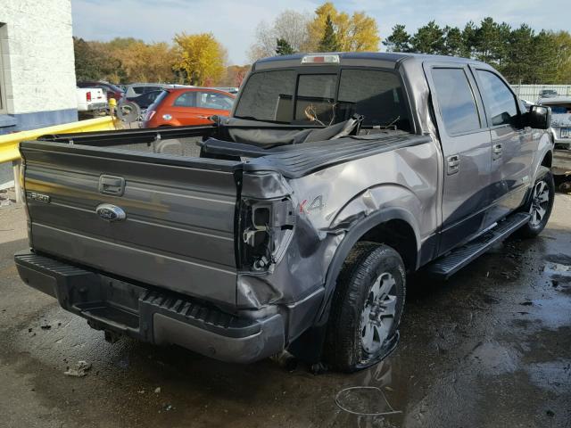 1FTFW1ET4DKE66218 - 2013 FORD F150 GRAY photo 4