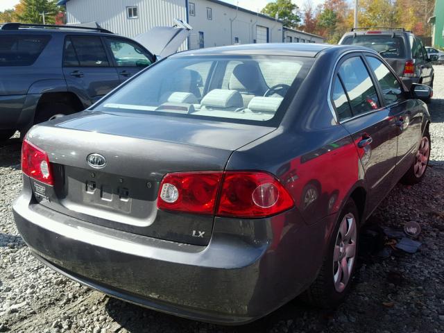 KNAGE123385255010 - 2008 KIA OPTIMA LX GRAY photo 4