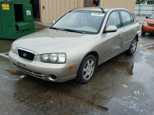 KMHDN45D92U458908 - 2002 HYUNDAI ELANTRA GL BEIGE photo 2