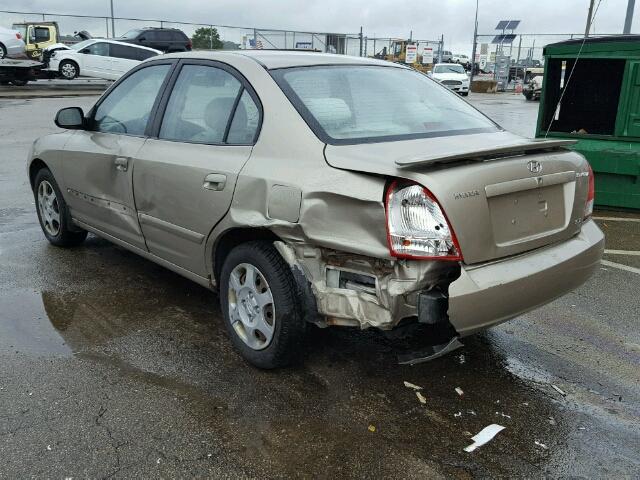 KMHDN45D92U458908 - 2002 HYUNDAI ELANTRA GL BEIGE photo 3