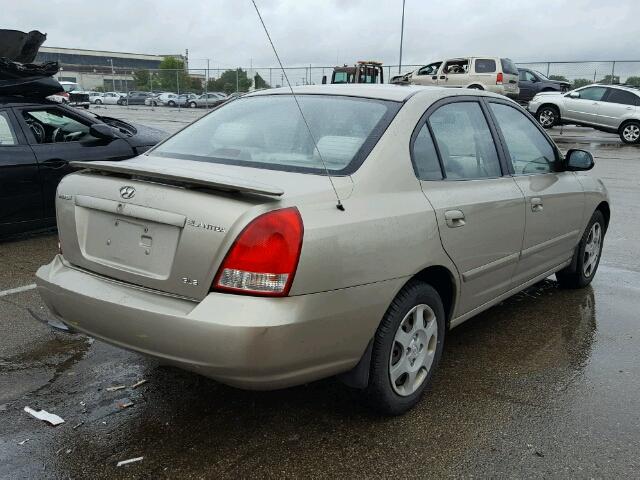 KMHDN45D92U458908 - 2002 HYUNDAI ELANTRA GL BEIGE photo 4