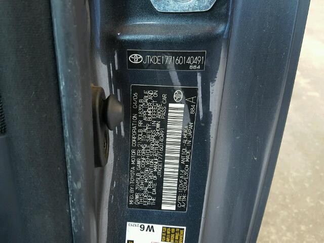 JTKDE177160140491 - 2006 TOYOTA SCION TC 石墨色 照片 10