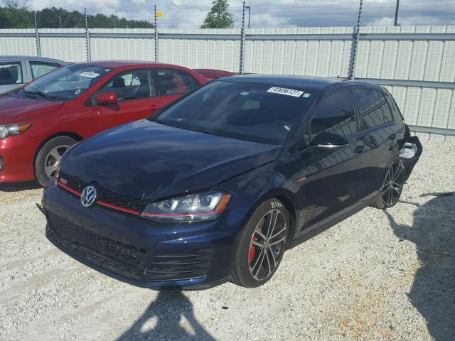 3VW447AU0HM027222 - 2017 VOLKSWAGEN GTI S/SE BLUE photo 2