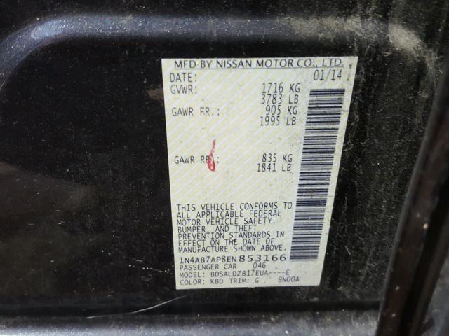 1N4AB7AP8EN853166 - 2014 NISSAN SENTRA S GRAY photo 10