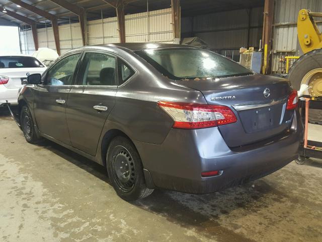 1N4AB7AP8EN853166 - 2014 NISSAN SENTRA S GRAY photo 3