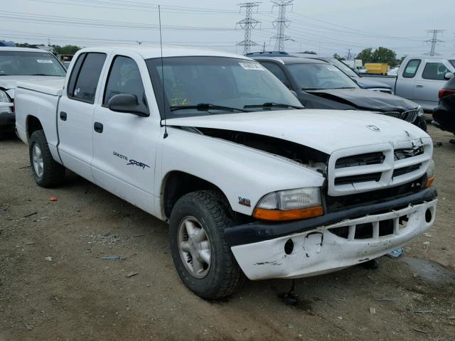 1B7GL2AN7YS752077 - 2000 DODGE DAKOTA WHITE photo 1