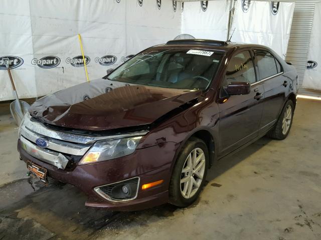 3FAHP0JG3BR283951 - 2011 FORD FUSION SEL BURGUNDY photo 2