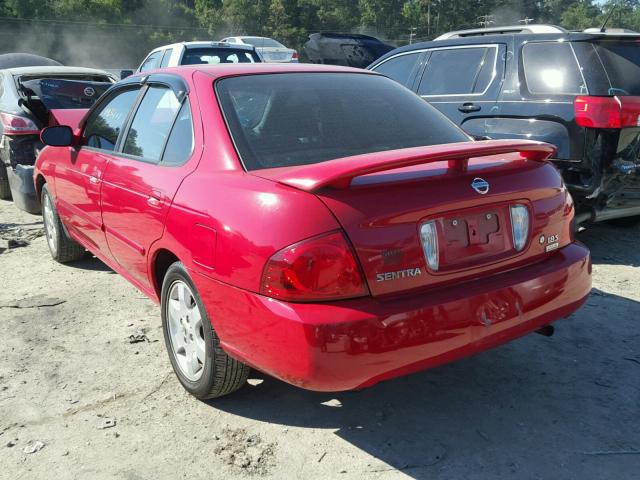 3N1CB51D36L625996 - 2006 NISSAN SENTRA RED photo 3