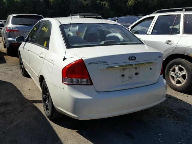 KNAFE222395623776 - 2009 KIA SPECTRA EX WHITE photo 3