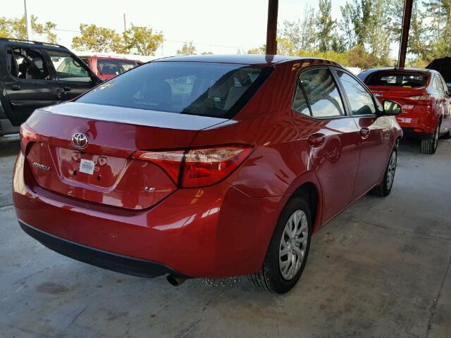 2T1BURHE1HC855535 - 2017 TOYOTA COROLLA L RED photo 4