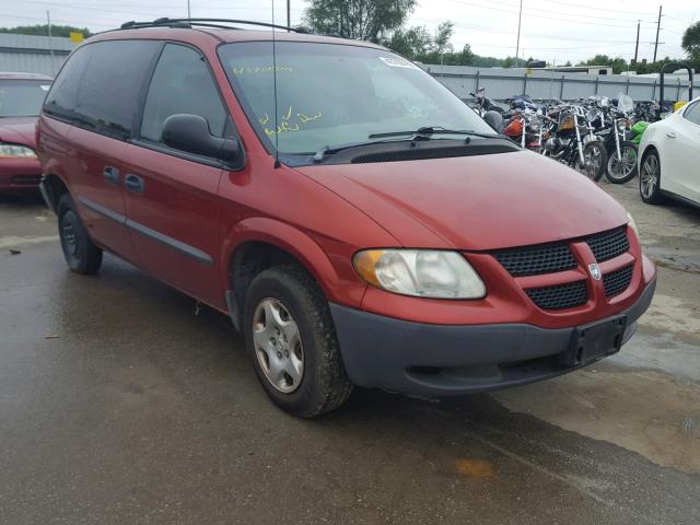 1B4GP25332B640636 - 2002 DODGE CARAVAN SE RED photo 1