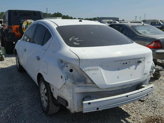 3N1CN7APXCL886941 - 2012 NISSAN VERSA S WHITE photo 3