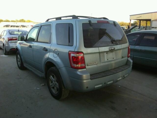 1FMCU49H28KD64322 - 2008 FORD ESCAPE HEV TEAL photo 3