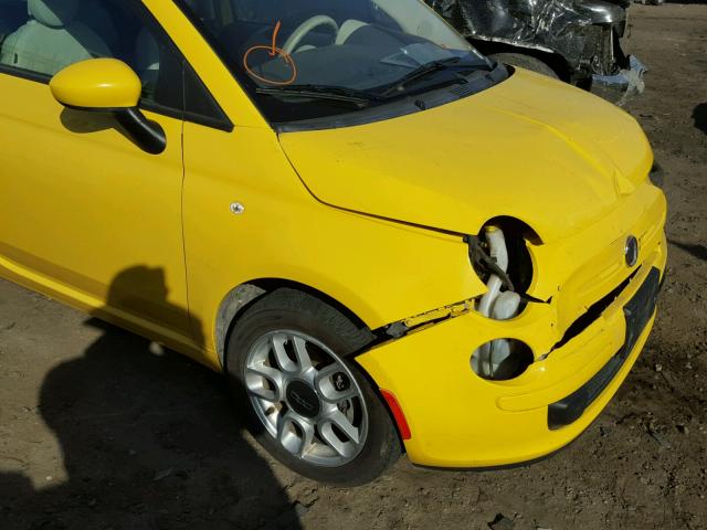 3C3CFFAR0CT131095 - 2012 FIAT 500 POP YELLOW photo 9