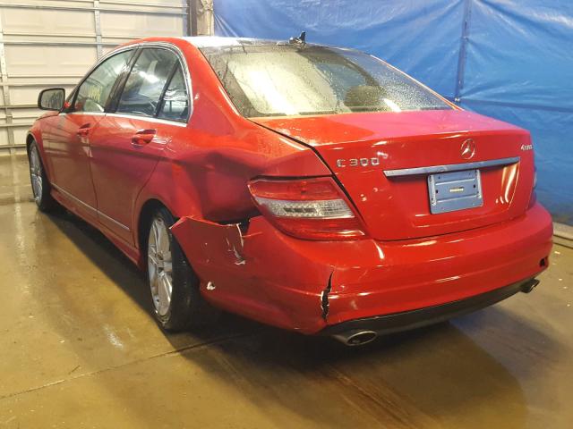 WDDGF81X99R075463 - 2009 MERCEDES-BENZ C 300 4MAT RED photo 3