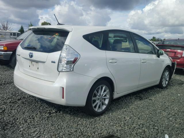 JTDZN3EU8D3239936 - 2013 TOYOTA PRIUS V WHITE photo 4