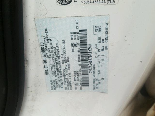 2FTZA54647BA15240 - 2007 FORD FREESTAR WHITE photo 10