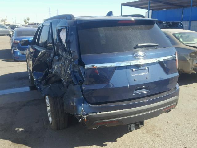 1FM5K7B85GGB06498 - 2016 FORD EXPLORER BLUE photo 3