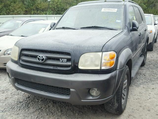 5TDZT34A54S228369 - 2004 TOYOTA SEQUOIA SR BLACK photo 2