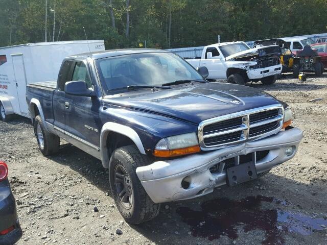 1B7GG42N22S599310 - 2002 DODGE DAKOTA SLT BLUE photo 1