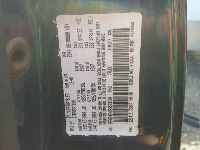 1B7GG42N22S599310 - 2002 DODGE DAKOTA SLT BLUE photo 10