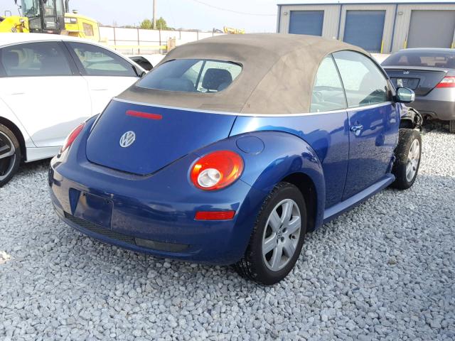 3VWPF31Y37M413716 - 2007 VOLKSWAGEN NEW BEETLE BLUE photo 4