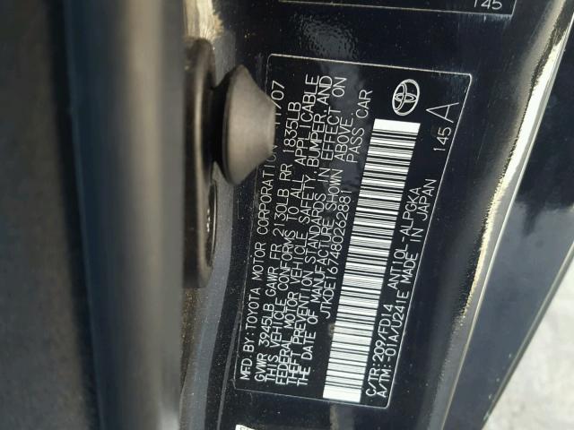 JTKDE167480262881 - 2008 TOYOTA SCION TC 黑色 照片 10