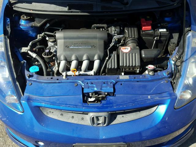 JHMGD38678S027806 - 2008 HONDA FIT SPORT BLUE photo 7