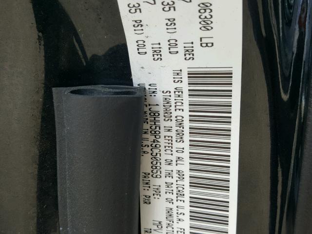 1J8HH58P49C505859 - 2009 JEEP COMMANDER BLACK photo 10