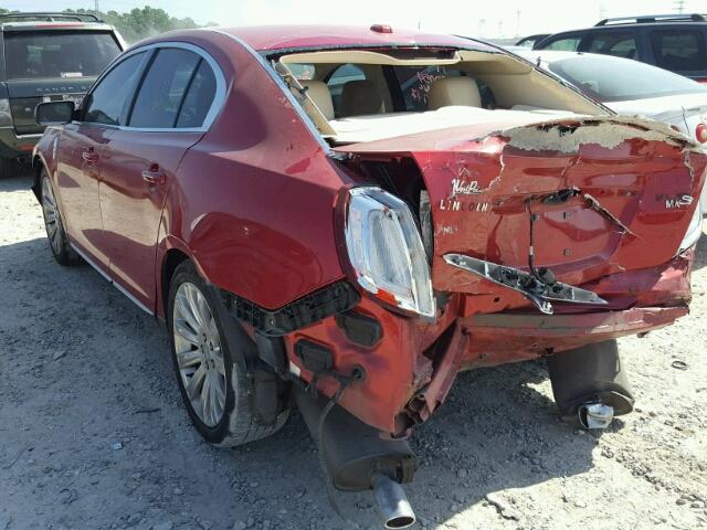 1LNHL9DR0CG805334 - 2012 LINCOLN MKS RED photo 3