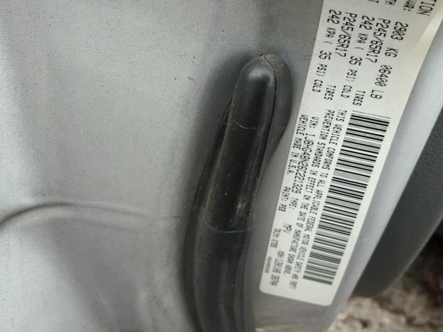 1J8HG48N26C221329 - 2006 JEEP COMMANDER 银色 照片 10