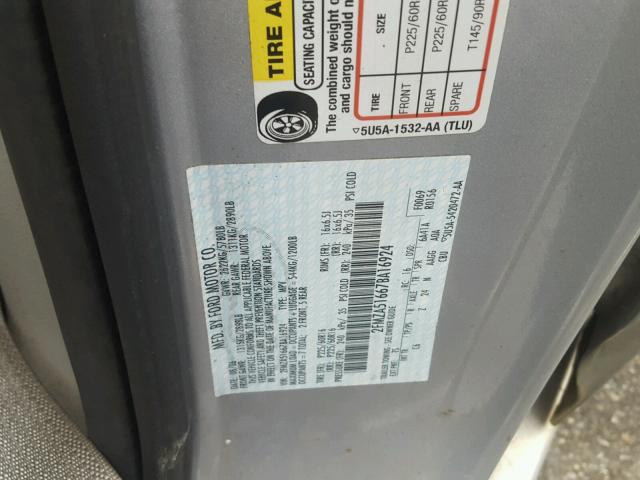 2FMZA51667BA16924 - 2007 FORD FREESTAR SILVER photo 10