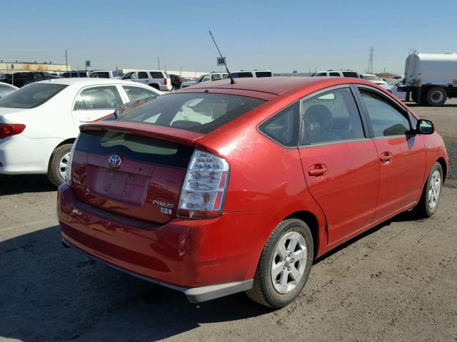 JTDKB20U683312156 - 2008 TOYOTA PRIUS RED photo 4