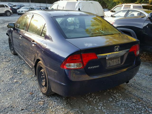 2HGFA16529H511963 - 2009 HONDA CIVIC LX BLUE photo 3