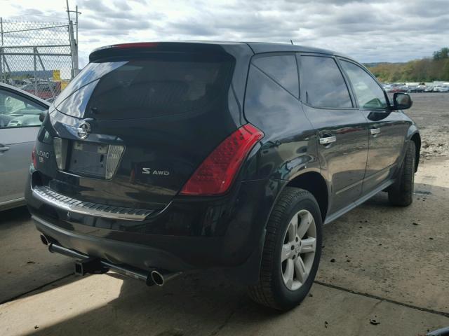 JN8AZ08WX7W655863 - 2007 NISSAN MURANO SL BLACK photo 4